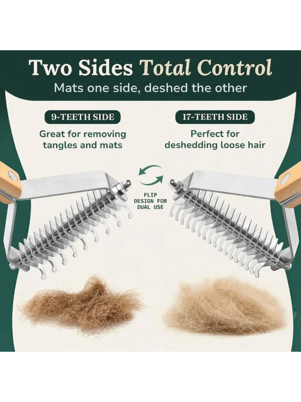 Pet Dematting Comb for Cats & Dogs - Mat Remover & Deshedding Undercoat Tool